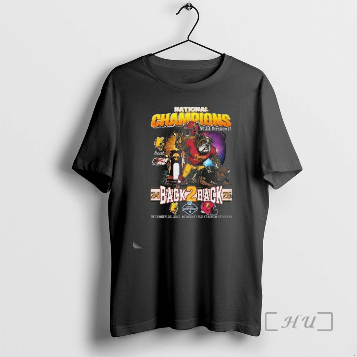 Trending Ferris State Bulldogs National Champions Ncaa Division Ii Back2back 2025 Mascot Circle Black Premium