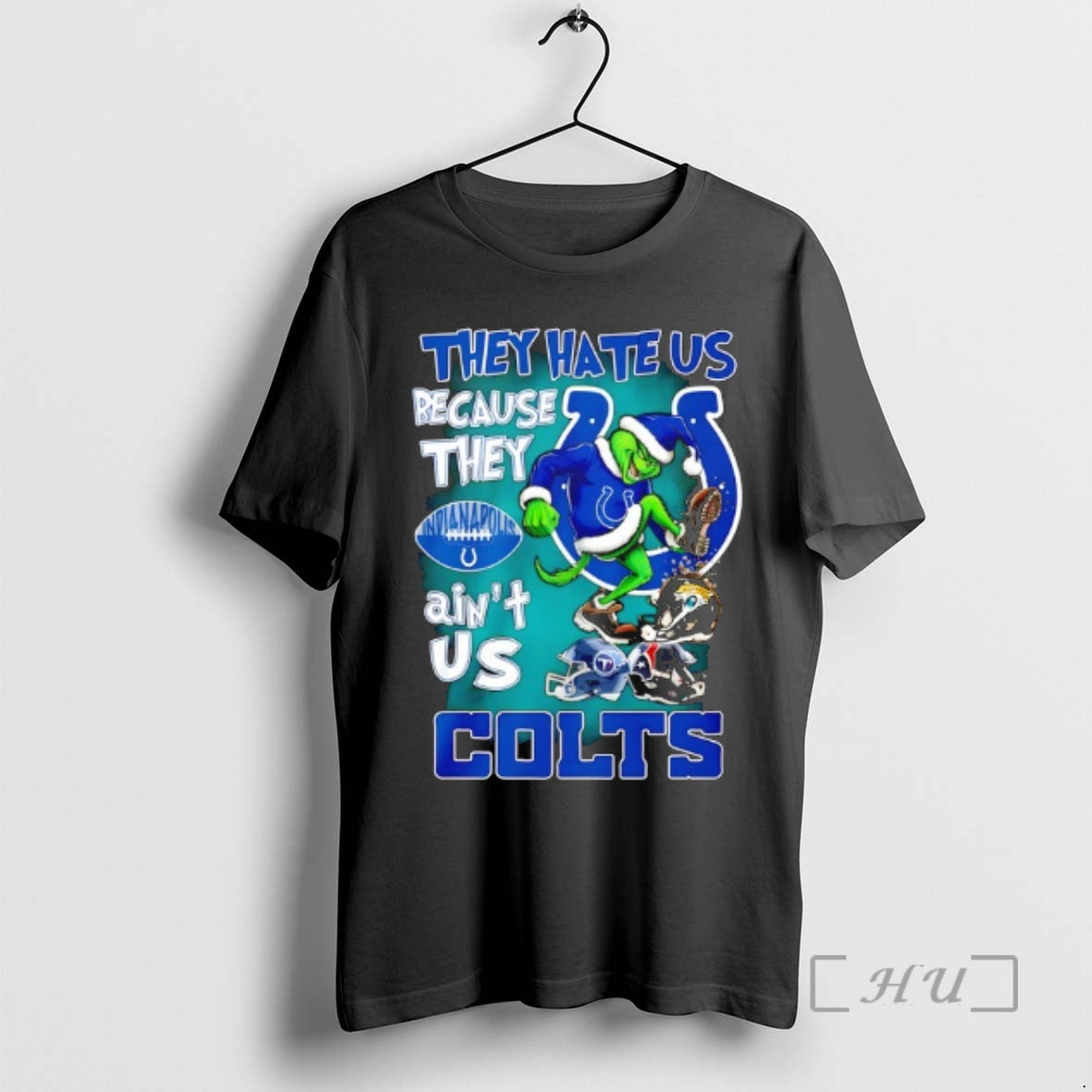 Trending Grinch They Hate Us Because They Aint Us Indianapolis Colts Premium T Shirts Sweater