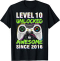 Level 10 Unlocked Since 2016 10th Birthday Gaming Tee Unisex T-shirt, Sweatshirt, Hoodie (1)
