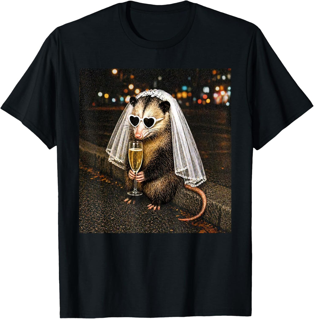 Bachelorette Possum Drinking Wine Feral Bride Newly Engaged (1)