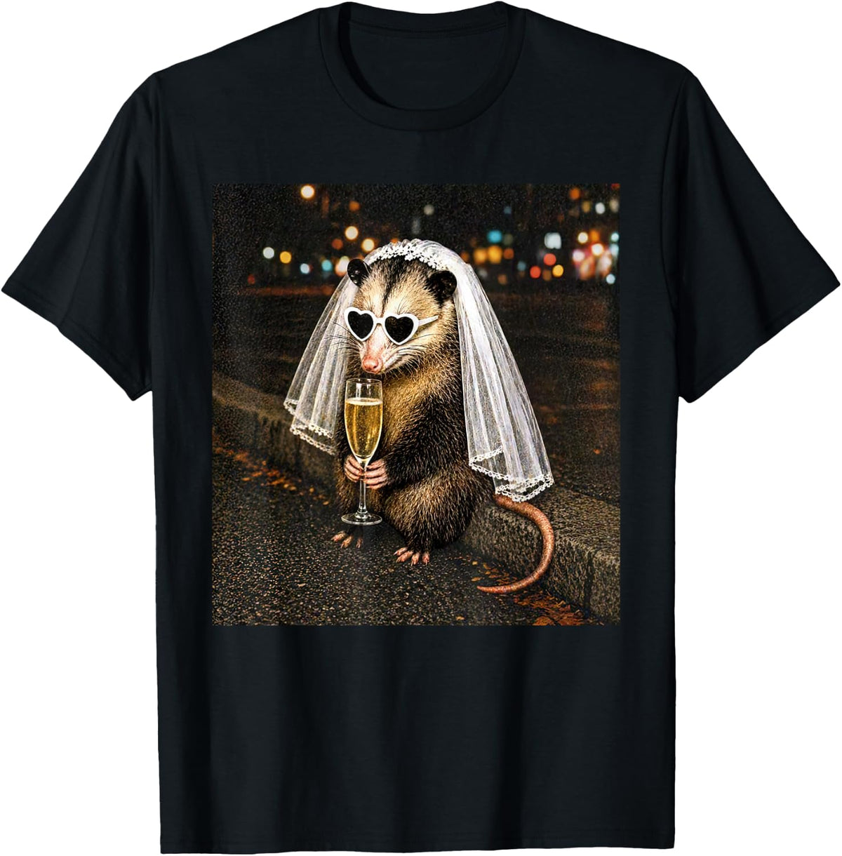 Bachelorette Possum Drinking Wine Feral Bride Newly Engaged (1)