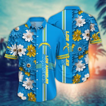 Los Angeles Chargers Bloom Wave Hawaiian Tee Unisex T-shirt, Sweatshirt, Hoodie (1)